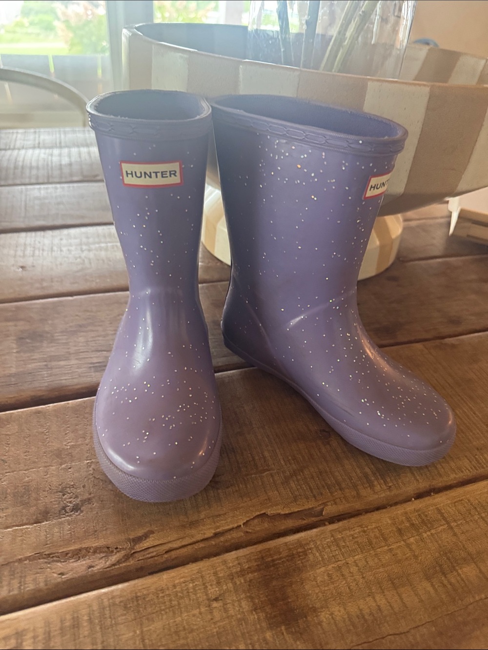 Hunter Kids Lavender Glitter Waterproof Rain Boots size 12